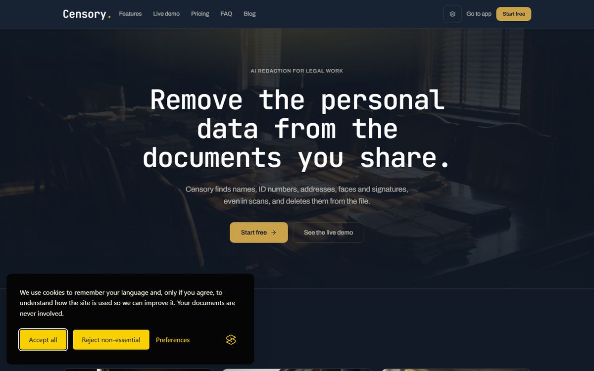 Censory - redact personal data from documents