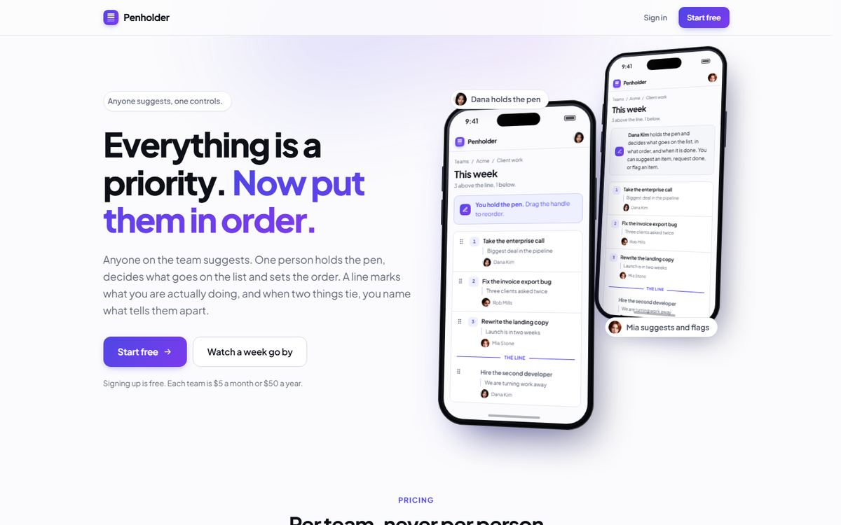Penholder - Premium web app live